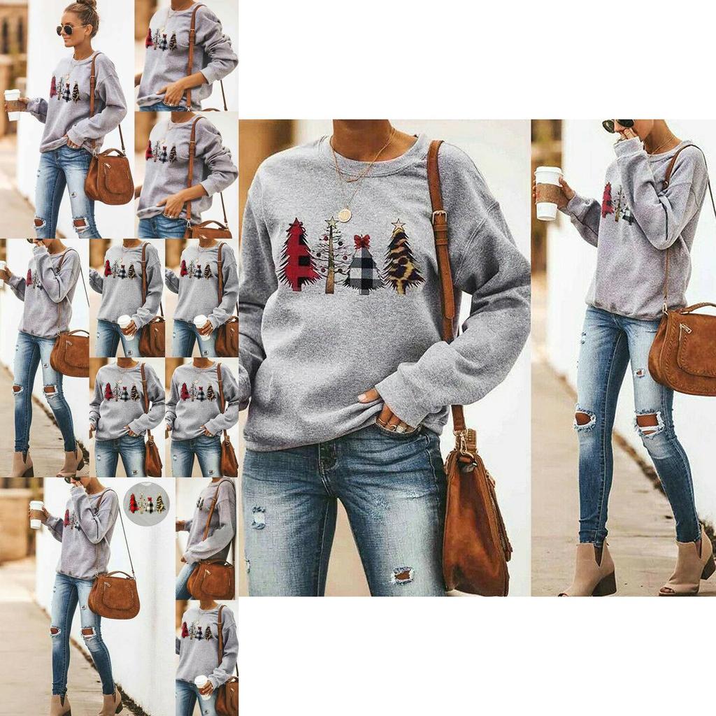 Cozy Womens Christmas Sweatshirt Long Sleeve Jumper Blouse Perfect For Holiday Celebrations