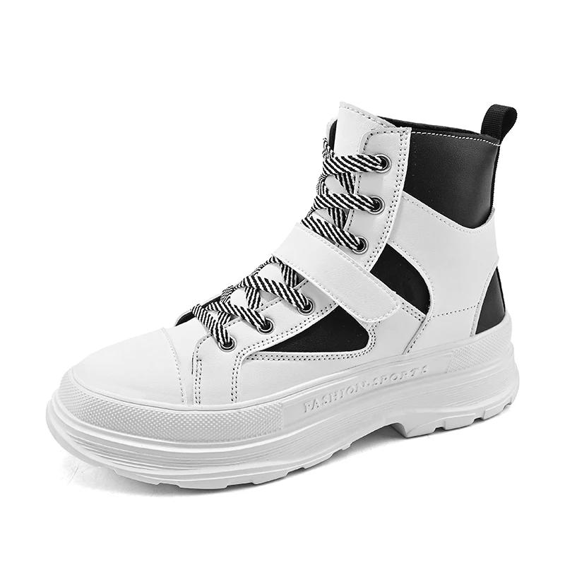 Fashion Black High Top Chunky Sneakers Men Streetwear Platform Lightweight Mens Trainers Casual Designer Shoes Male Sneakers