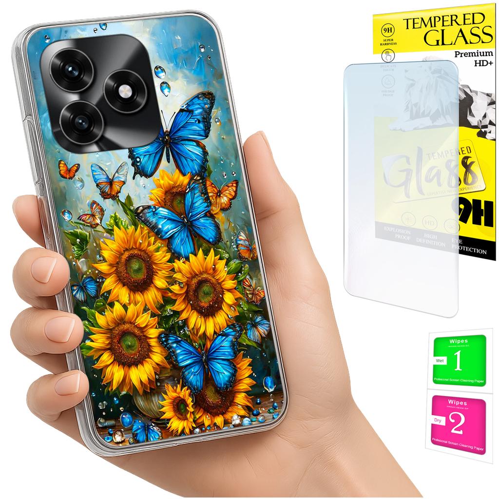 Etui Do Honor X5C Plus / X5C 4G Obudowa Foto Case Plecki Motyle + Szkło 9H
