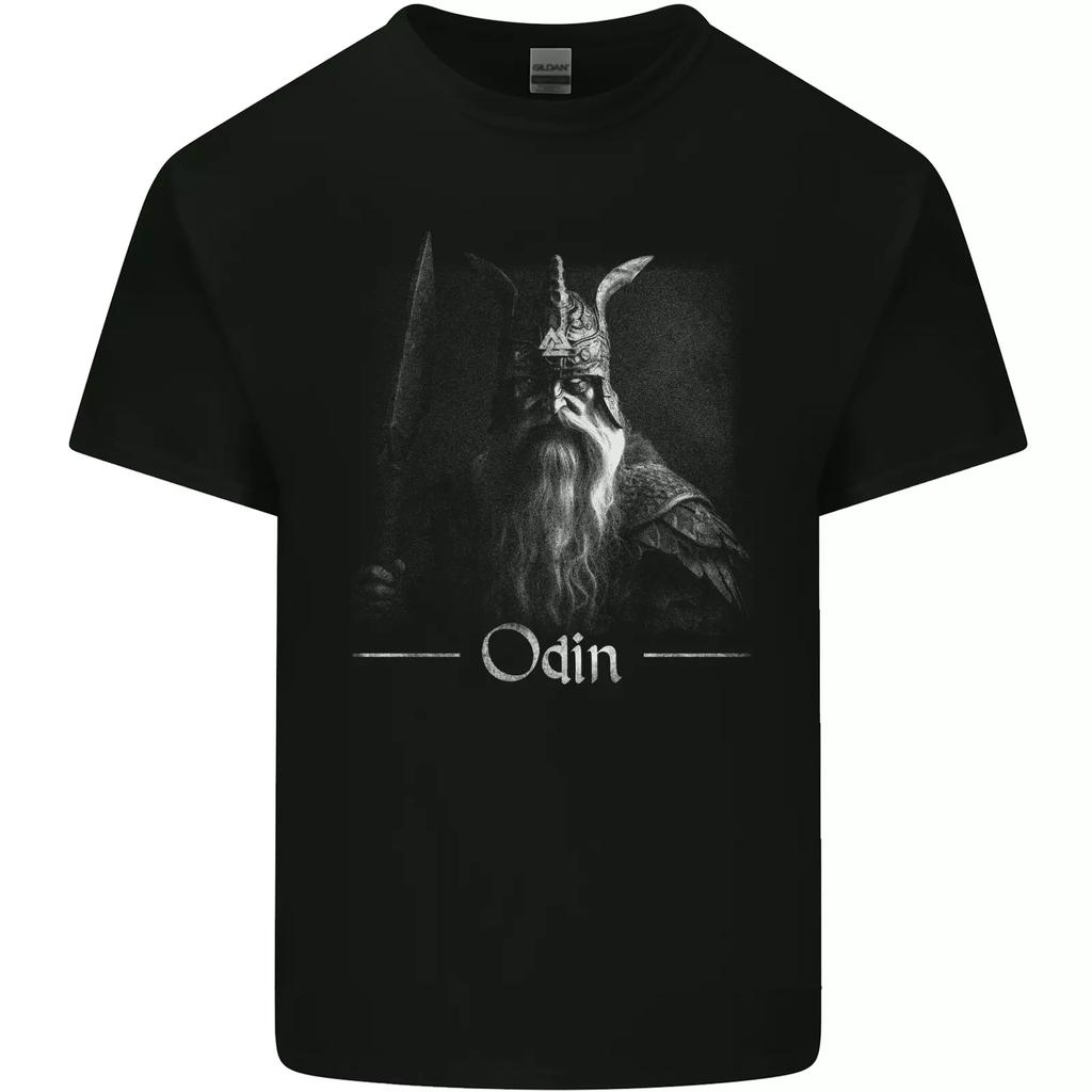 Odin With Valknut Symbol Viking Norse Warrior Mens Cotton T-Shirt Tee Top