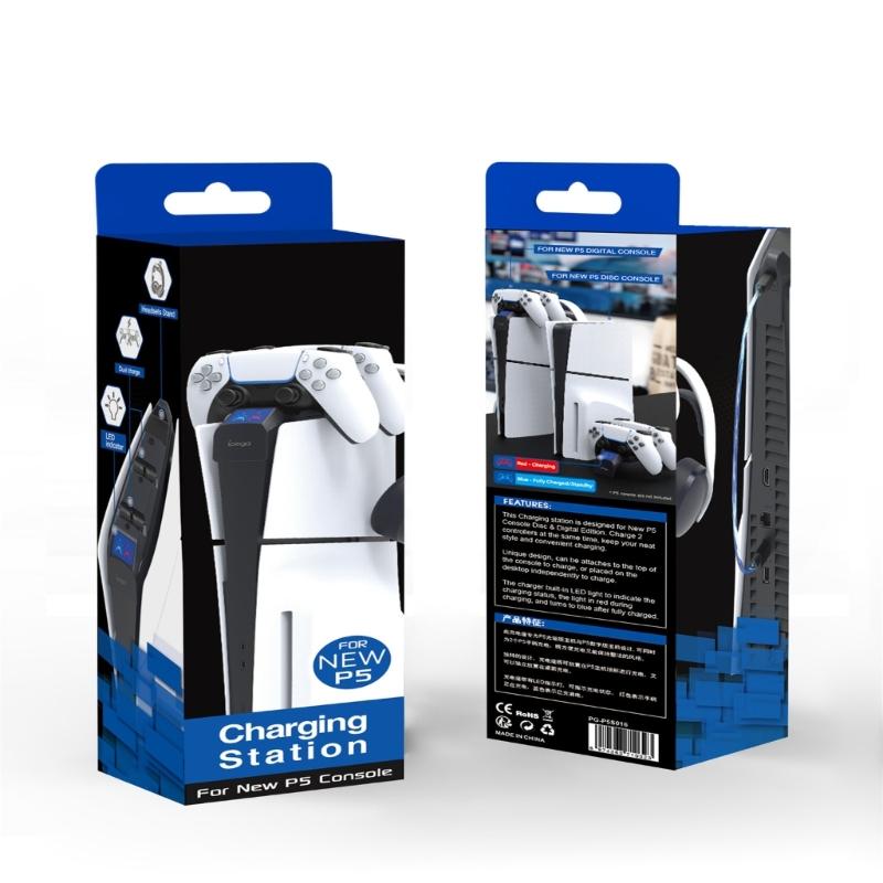 Game Controller Charging Station for Slim Charger Dock Base Gamepad Charger with LED Indicator Gaming Accessories