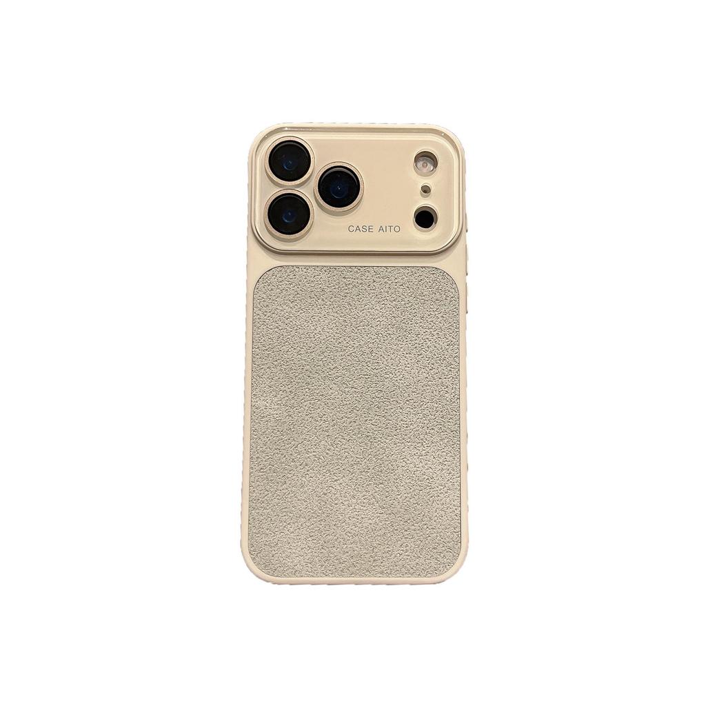 Moon Crater Textured Leather iPhone 17/16/15/14 Pro Max Case with Drop Protection - Large Window Compatible