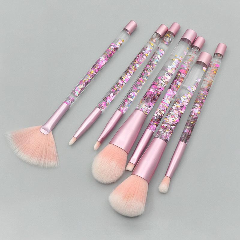 Buy 7 Pcs Unicorn Glitter Handle Makeup Brushes Set Powder Foundation