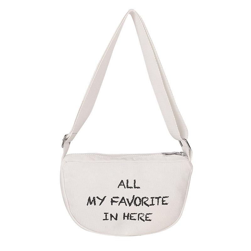 Kids Canvas Satchel With Letter And Smiley Face Print Design For Kindergarten