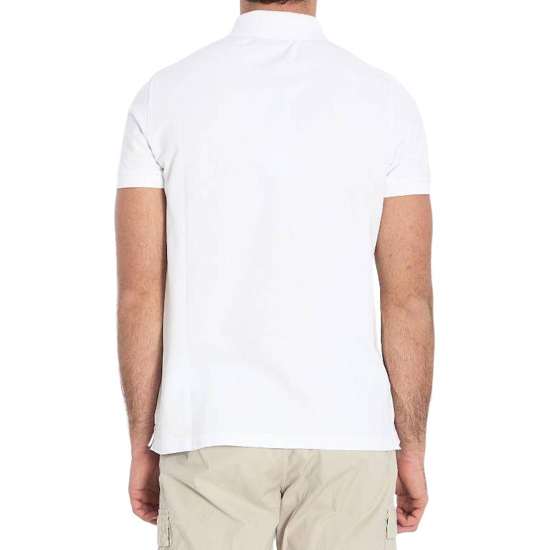 Stone Island Logo Patch Straight Fit Short Sleeve Polo Shirt Men Polo Shirts White K1S1522002-SCS0017-V1001