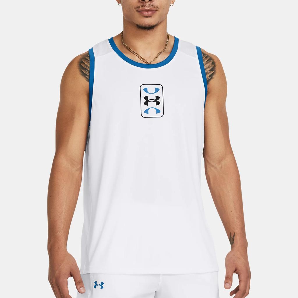 Under Armour Loose Fit Sweat-Wicking Breathable Sleeveless T-Shirt Men Tops White 1383399-100