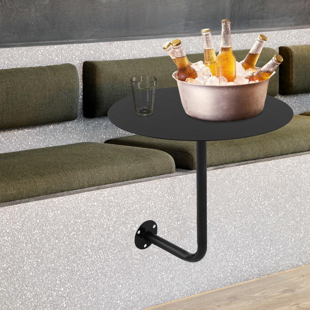Black Round Iron Coffee Table,Wall Mounted Bar Table 35*45cm/40*45cm for Bars,Home Kitchens