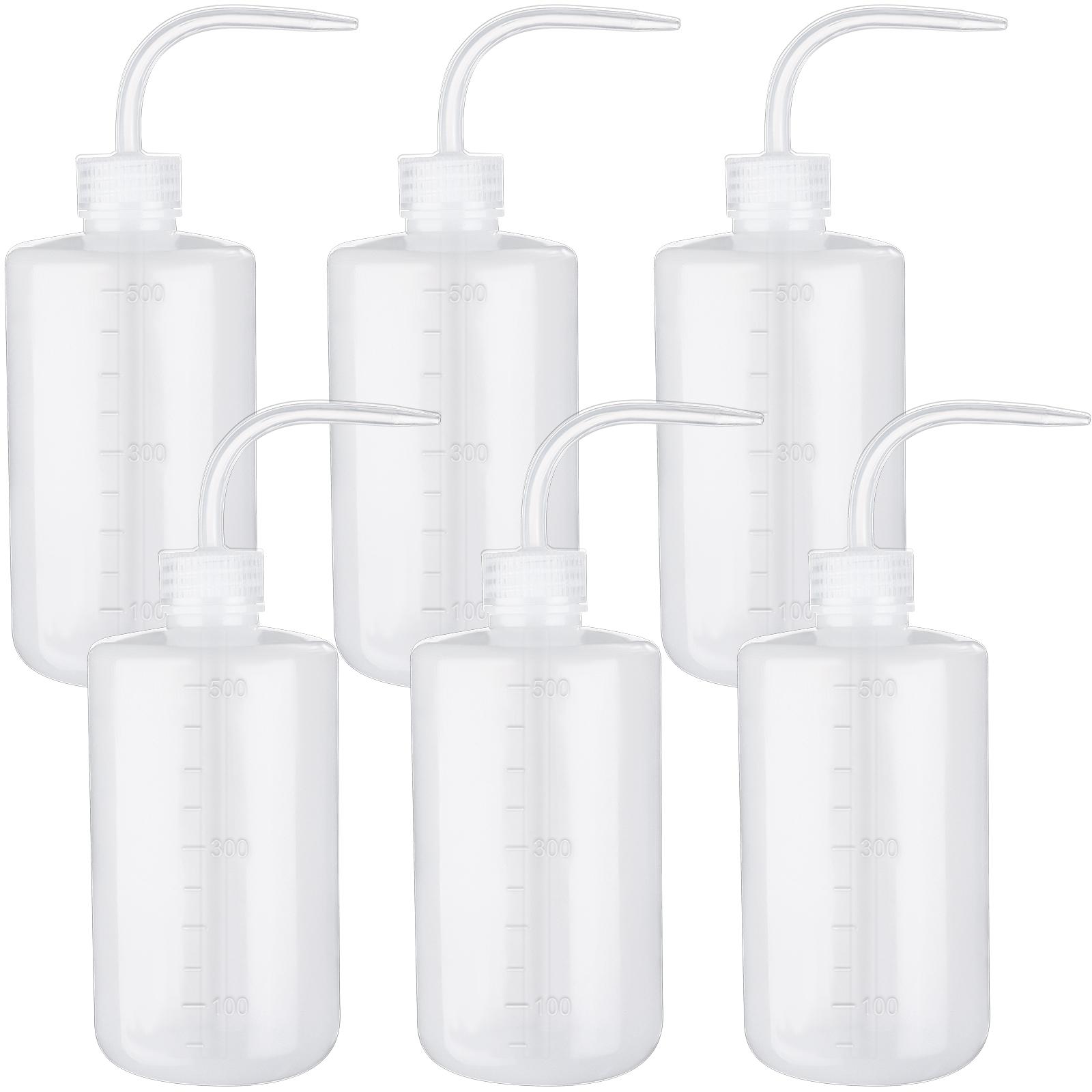 

Piaopiaoniu 6 Pcs 500Ml Wash Bottle Plastic Lab Squeeze Bottle White Squirt Tattoo Bottles With Measurement For Chemistry Indust 500ml