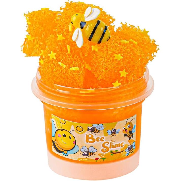 Yellow Honeycomb Slime, Squeeze it and Make a POP Sound, Non-Sticky Crunchy Slime, Slimes Party Favors for Kids, Slimes Sensory Experience Toys, Yellow Honeycomb Slime
