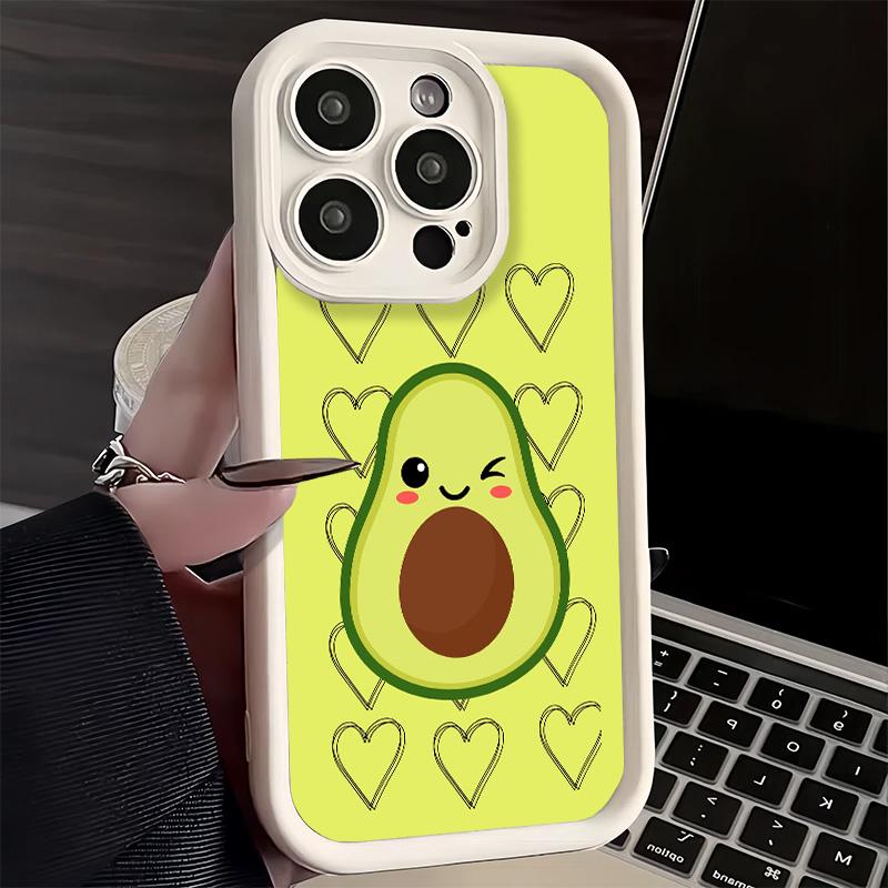Phone Case for iPhone 17 Air 16E 15 16 Pro Max Cartoon Cute Avocado Cover 14 Plus 13 12 Mini Soft Shell Silicone Fundas