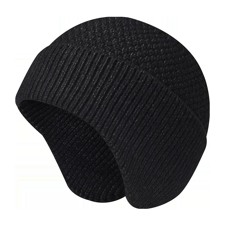 New Style Thickened Knitted Wool Beanie for Men Winter Warmth Pull-Over Hat Cold-Proof Windproof Head Cover Ear-Warming Hat for Men and Women