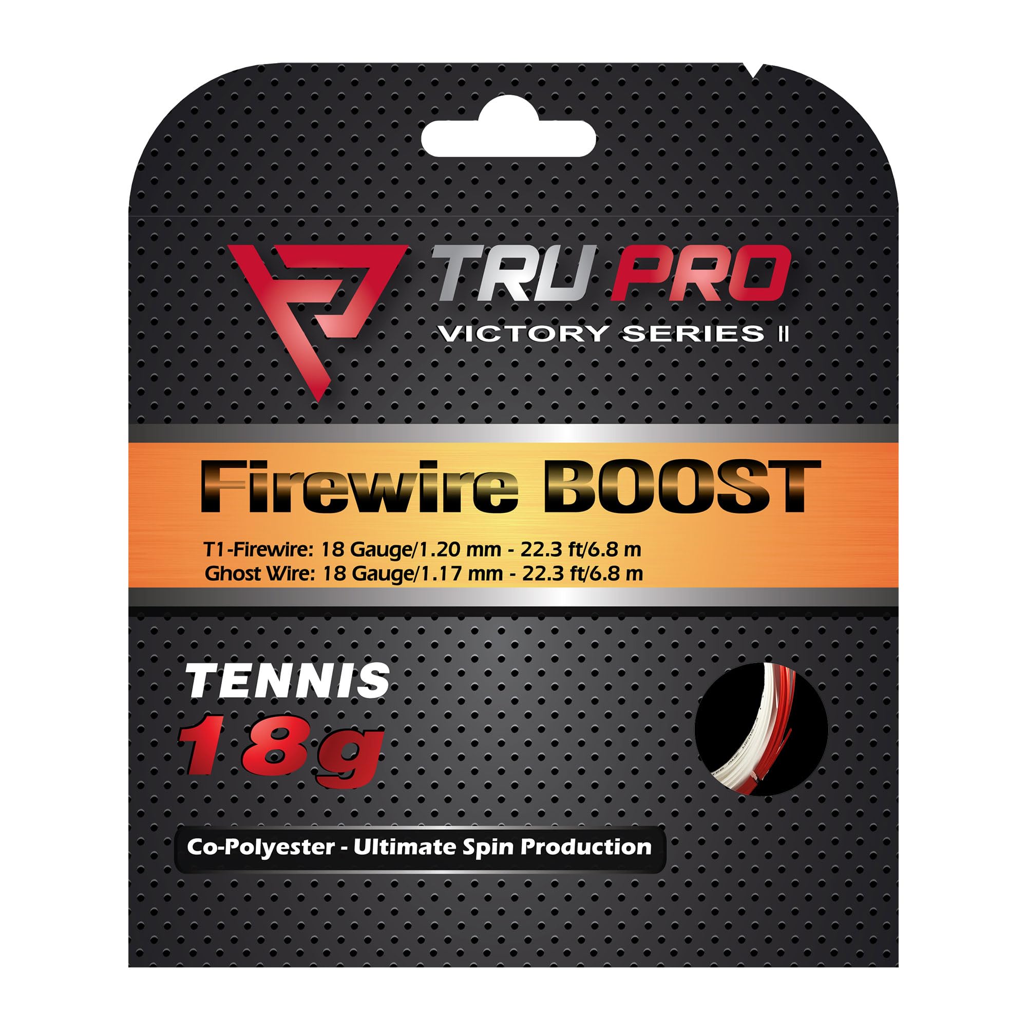 TRU PRO Основная Firewire Cross Firewire BOOST Теннис x 2 Одиночная Красный x Белый [HYB = / = Ghost] Струна, 6.8м Многослойная, Полиэстер,