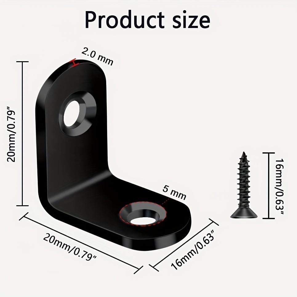 90pcs (30pcs Bracket with 60pcs Screws) L-shaped Right Angle Support Angle Brackets Accessories with Screws, Wardrobe Fixed Divider Wall Plate Bracket