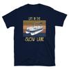 Retro Pontoon Boat Lake Party Life In the Slow Lane Short-Sleeve Unisex T-Shirt