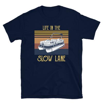 Retro Pontonboot See Party Leben auf der Überholspur Kurzarm Unisex T-Shirt