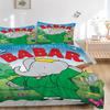 Babar Elephant Bedding 3 Piece Set HD Print Duvet Cover Pillowcases for Teens Adult Bedroom Decoration Christmas Gift