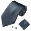 Men's Fashion Solid Color Suits Ties Necktie Cufflinks Hanky Set Tuxedo Suit