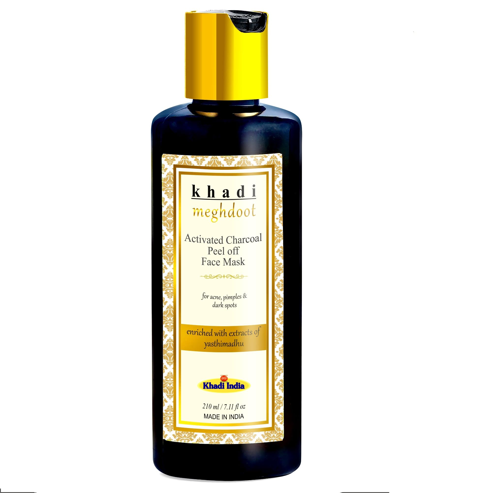 Khadi Meghdoot Activated Charcoal Face Wash Herbal Face Wash For Acne Pimples And Dark Spots - Deep Cleansing Ayurvedic For Oily And Acne-Prone Ski