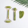 Green Xiu Jade Roller & Gua Sha Set - Laser Engraved, Universal Meridian Massager for Beauty Salon Use