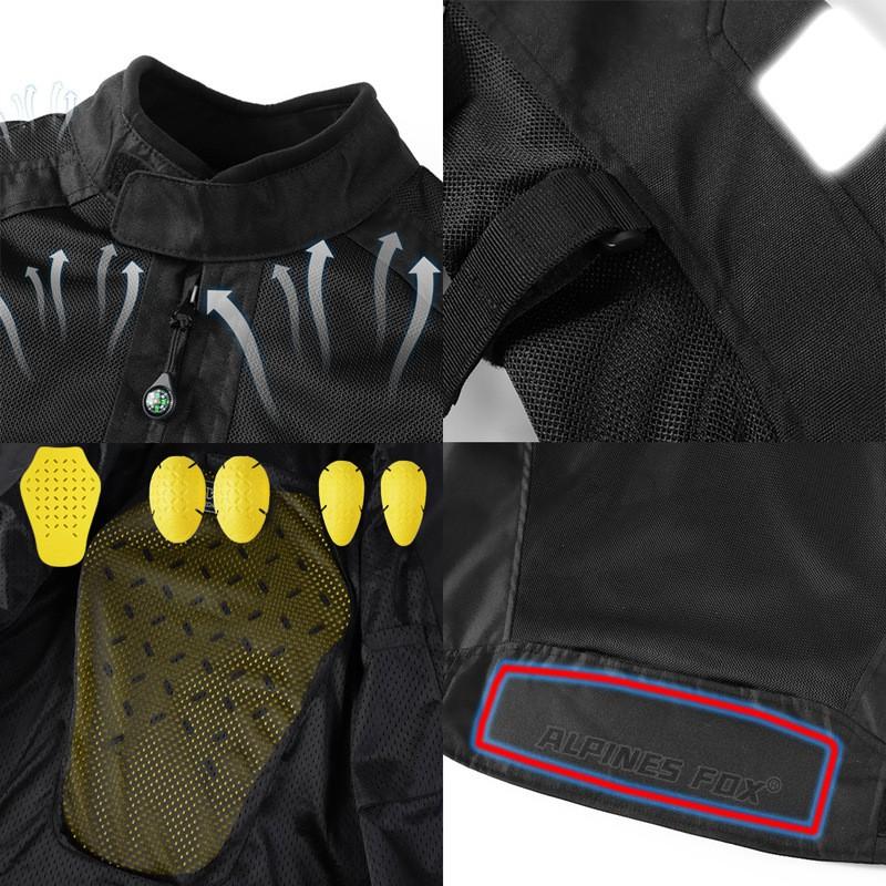 Mens Motorcycle Riding Jacket With Armor Protection Breathable Motorbike Gear Off-Road Street Use