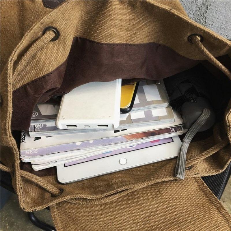 Женский рюкзак Ретро Холщовая сумка Дорожный рюкзак Студенческая школьная сумка — фото 3