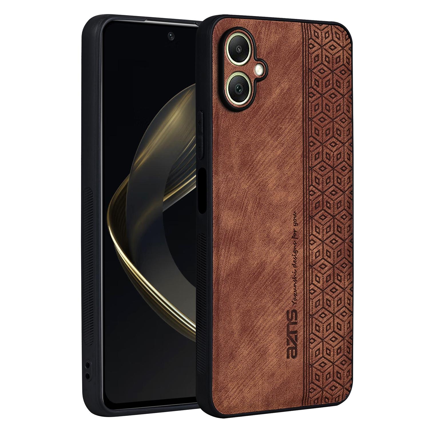 

AZNS Для чохла Samsung Galaxy A06 4G Захисна накладка з ТПУ, покрита ПУ шкірою Brown
