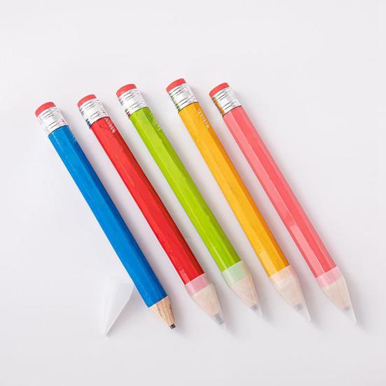 Giant Colored Pencil with Eraser 34cm Wooden Novelty Prop for Decor Photo Shoot Advertising Gift Creative Desk Ornament Unique Present for Artists
