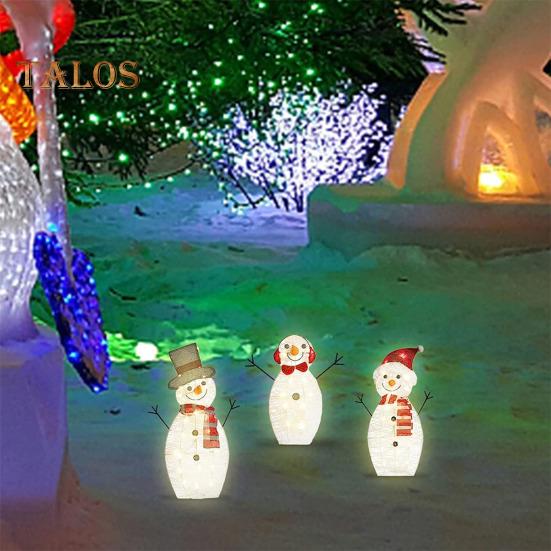 3 ks osvětlené vánoční dekorace sněhuláka Venkovní 2D rodinná sada sněhuláka Rozsvítí se Zimní ozdoba sněhuláka pro zahradní výzdobu trávníku