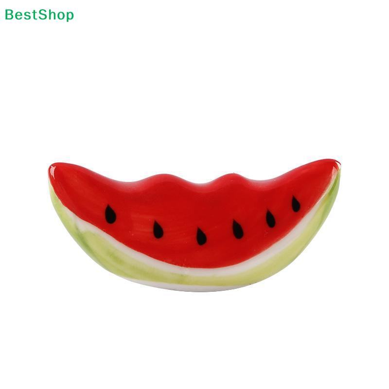 Cute Watermelon Shaped Ceramic Chopstick Rest Spoon Fork Tableware Holder Pen Rack For Kitchen Restaurant Table Decoration