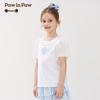 PawinPaw Girls' 5A Antibacterial Cartoon Bear Puff Sleeve T-Shirt
