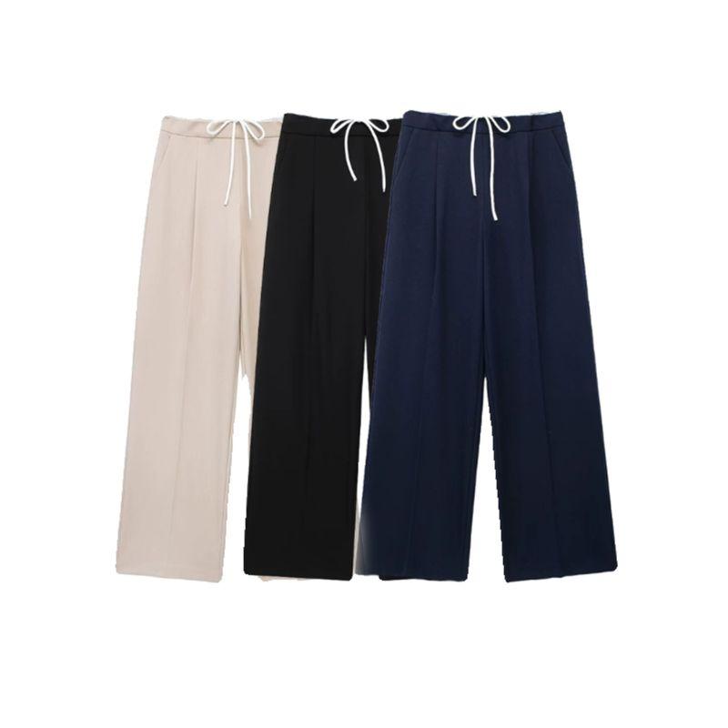 Kaslead Casual Easiest for Match Double Layer Waist Wide Leg Pants