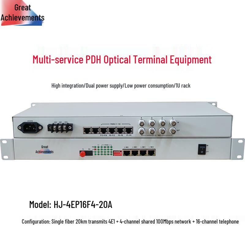 Hongji Multi-service Fiber Optic Transceiver HJ-4EP16F4-20A
