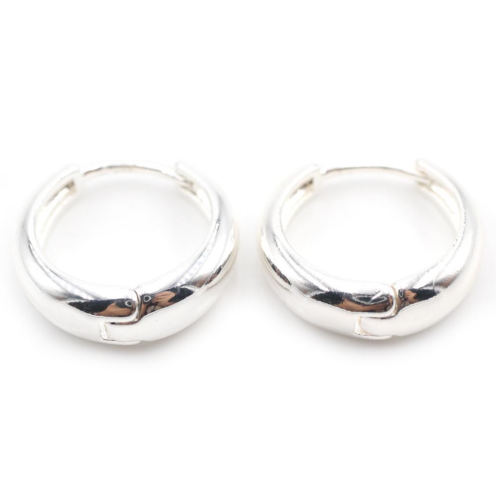 Alisouy 2pcs Copper Alloy Cute Curve Polishing Small Circle Round Hoop Earrings For Women Men Ear Cuff Brincos Hinged Jewelry