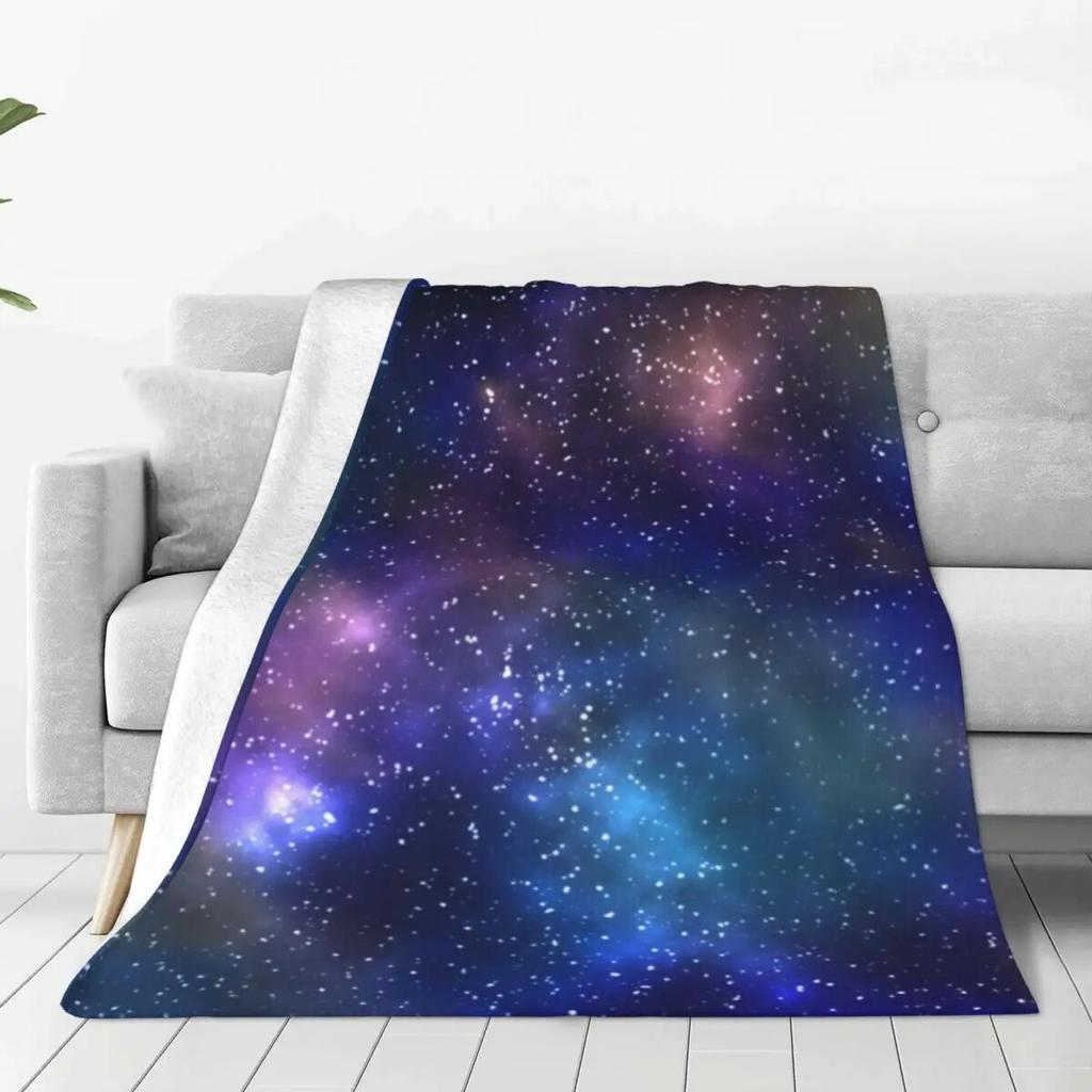Galaxy Sky Print Flannel Blankets Quality Super Soft Colorful Milky Way Bedding Throws Travel Office Couch Bed Novelty Bedspread