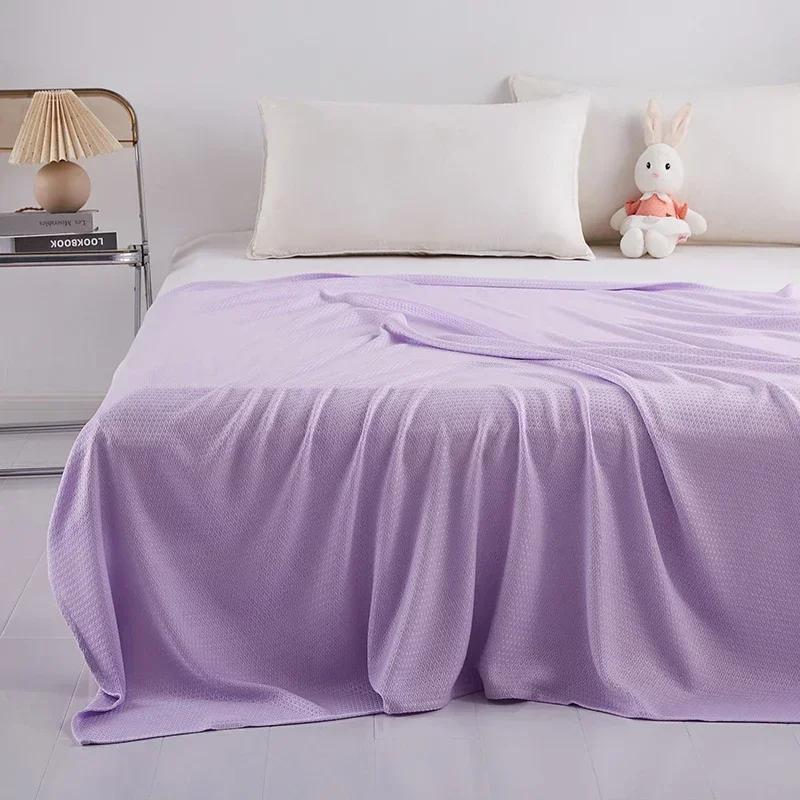 100% Bamboo Fiber Summer Blanket Pure Natural Plant Cooling Quilt Air Condition Comforter Thin Diamond Grid Lightweight Duvet