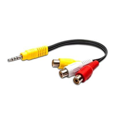 3,5mm Klinke Stecker auf 3x Cinch Buchse Stereo Splitterkabel 3,5mm Klinke Stecker auf 3x Cinch Buchse Sound Composite Adapter für Laptop, Telefon