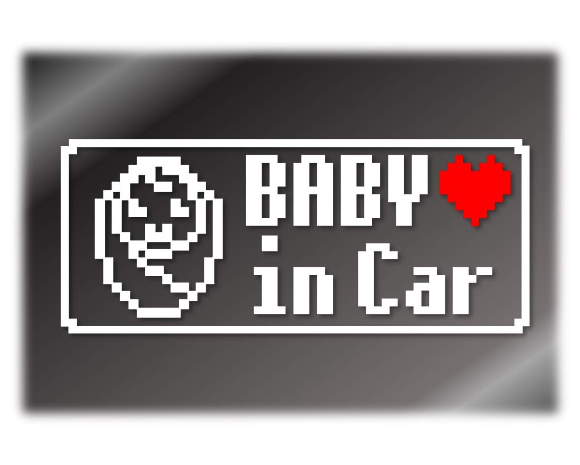

Dot Baby in Car Cutting Sticker Sticker, Nostalgic Famicom Driving Sign (White, Baby-A) Baby-A белый