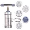 1Set Stainless Steel Household Manual Noodle Machine, Small 5-Type Mold Hand-Cranked Noodle Press