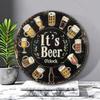 It's Beer Time 8x8 Inch Round Aluminum Wall Sign Home Kitchen Bar Decor Metal Art