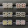Exquisite Four-Leaf Clover Full Diamond Silver Earrings for Women - Fashionable and Elegant Design.