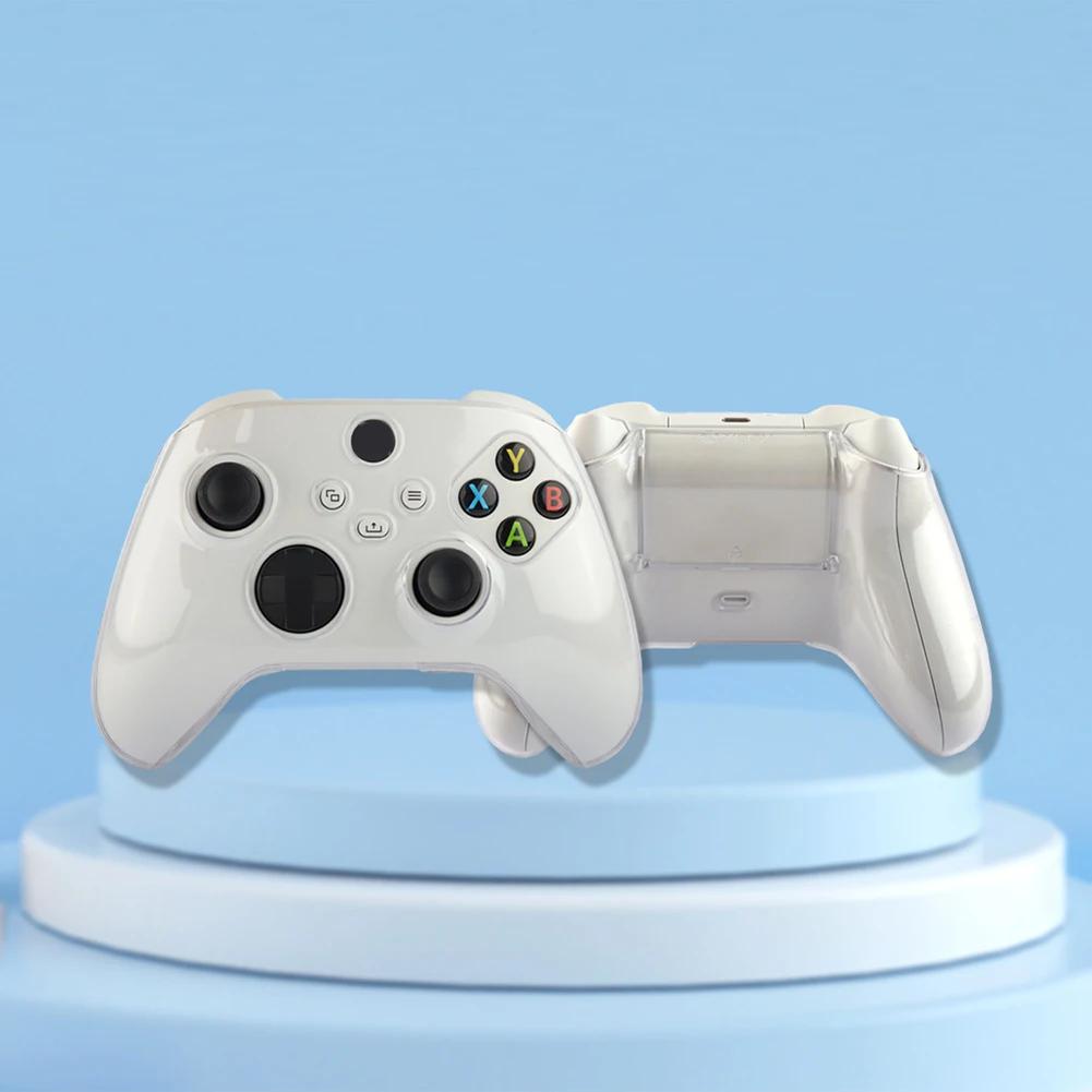 for Xbox Series X/S Hard Protective Case Anti-Slip Shockproof Clear Crystal Case ABS Controller Protective Cover Handle Shell