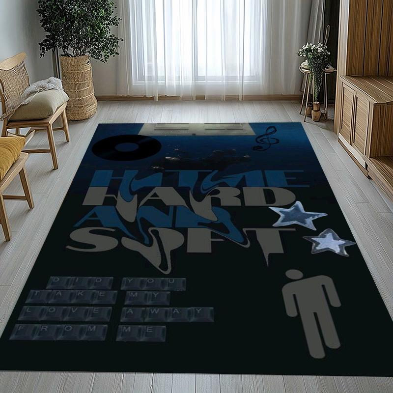 Alfombra de Área Antideslizante de Moda Billie Eilish Cantante Sala de Estar Alfombra Suave para Dormitorio Sala de Juegos para Niños Sofá, Felpudo Decoración del Hogar Regalo