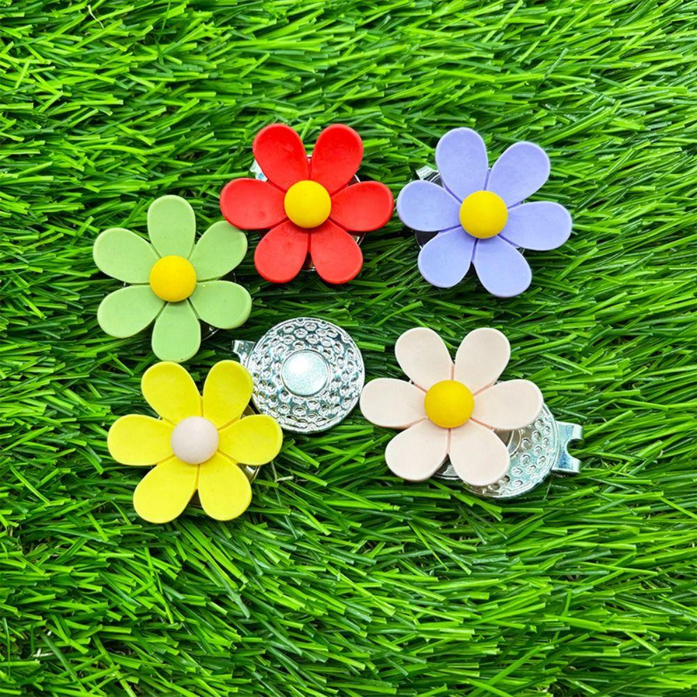 Flower Shaped Golf Ball Mark Magnetic Golf Hat Marker Sports Cap Golf Cap Clip  Jewelry Gift