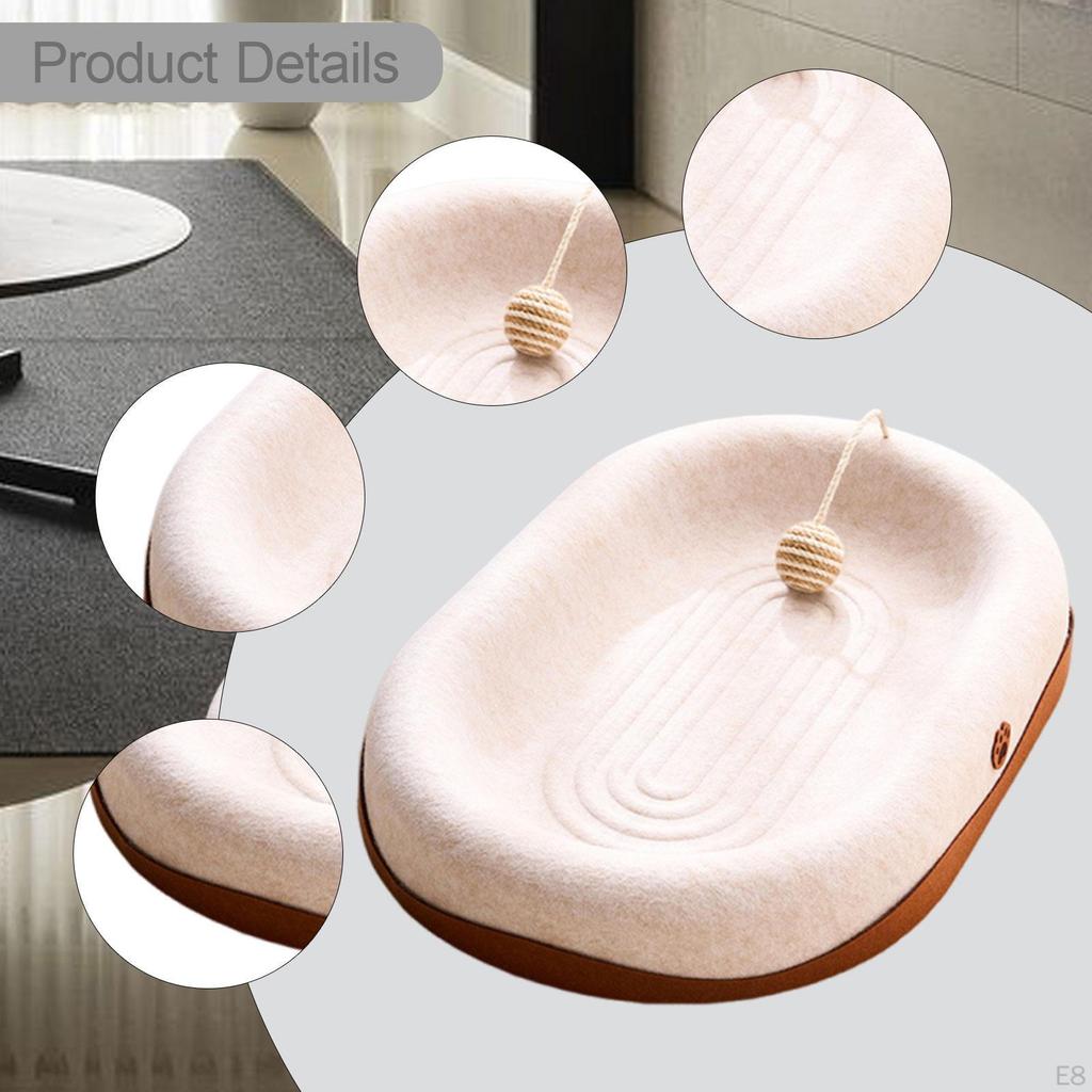Cat Scratch Pad Lounge Flippable Furniture Protector for Summer, Winter Multipurpose with Jute Ball