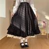 Pleated Skirt with Lace High Elastic Solid Half Everyday Fall [SDSXZWG] Women's Bowknot, Waist, Dress, Ruffles, Color, A-Line, Casual, Cute,