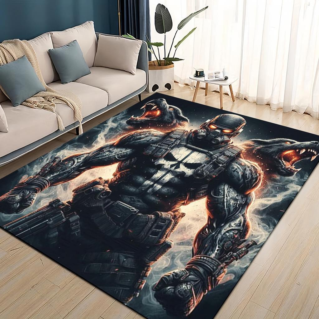 COD 27 Style New Call of Duty Ghost Simon Gun Games Carpet Rug for Living Room Bedroom Home Sofa,Kids Play Non-slip Floor Mat