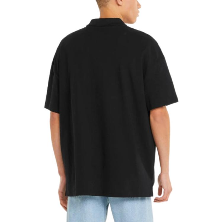PUMA Polo Shirts Men's Black Polo Collar Moderate Straight Fit 535271-01