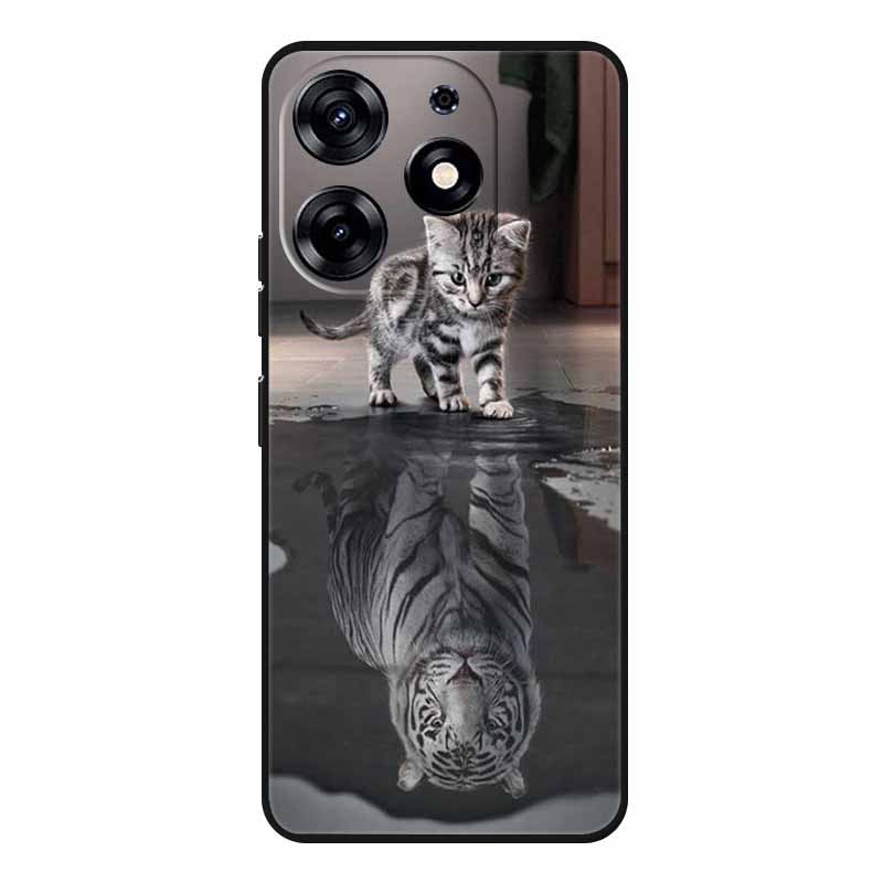 For Tecno Spark 20 Pro Case Wolf Soft Silicone TPU Back Cover Phone Cases For Tecno Spark20 Pro KJ6 Cute Animals Protector Funda