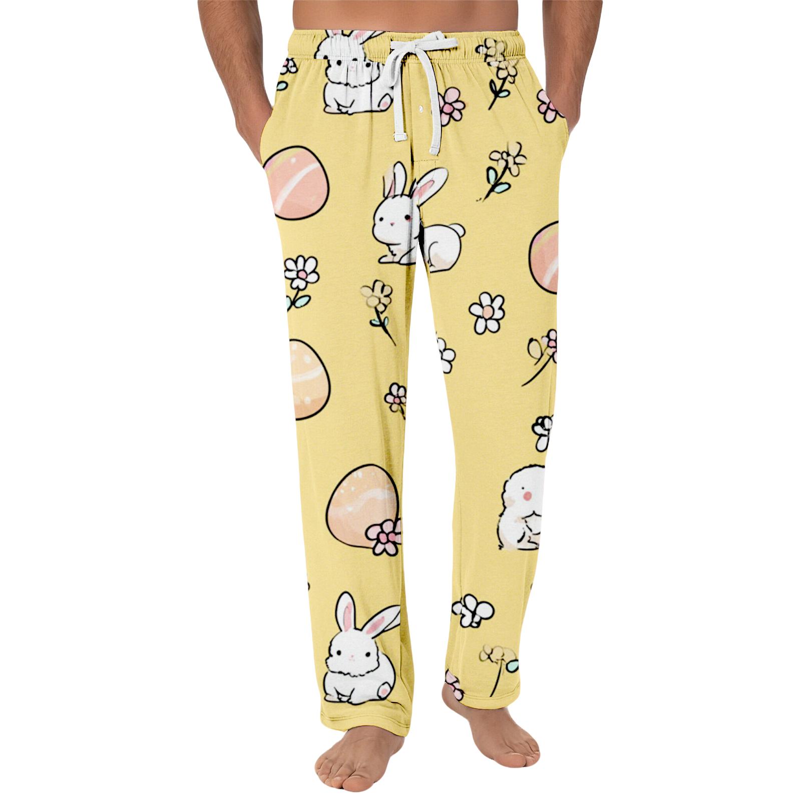 

Полосатые пижамные брюки Домашняя одежда Повседневные Брюки на кулиске с эластичной талией Удобные Прямые Штаны для йоги Свободные XL жёлтый