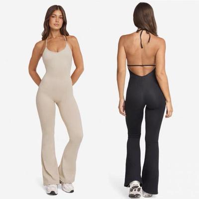 Breathable European & American Yoga Suit: Sweat-wicking, Tight-fitting, Micro-flare, Hip-lifting, Tummy Control, Body Shaping One-piece Fitness Wear